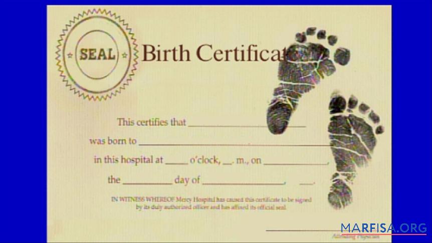 Downloadable United States Mercy hospital birth certificate template